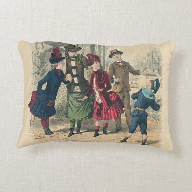 Barn Family Antique Victorian Chilld Prydnadskudde (Baksidan)