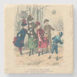 Barn Family Antique Victorian Chilld Stenunderlägg