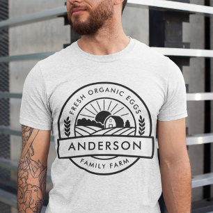 Barn Family Farm Farmer Round Decorative T Shirt
