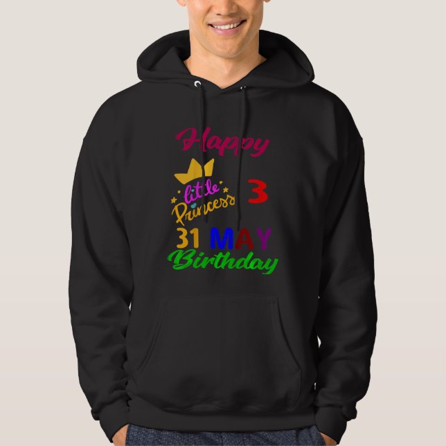 Barn får flickor födelsedag 31 maj 3:e årsdagen hoodie (Framsida)
