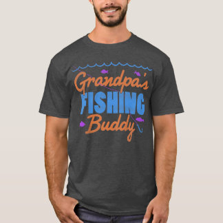 Barn: Farfar, fiskeledning, t. Kids Fishing Boys  T Shirt