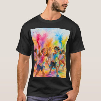 Barn Färg Festival Vattenfärg Konst T-shirt
