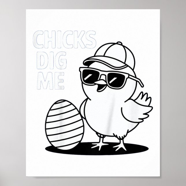 Barn Färg i Chickar Gräver mig Glad påsk Boys Poster (Framsidan)