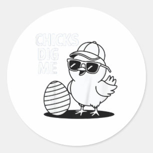 Barn Färg i Chickar Gräver mig Glad påsk Boys Runt Klistermärke