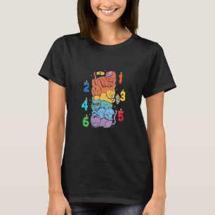Barn - färgad kattfödelsedag för barn t shirt
