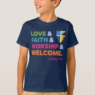 Barn färgar välkommen med stolthet sköld t shirt