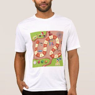 Barn Färgglad Tävlingsbana Brädspel T Shirt