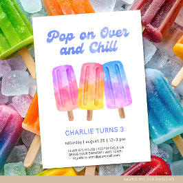 Barn Färgglada Isstickor Sommar 3-års Födelsedag Inbjudningar