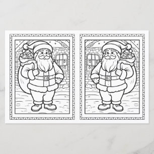 Barn Färgläggning Tomte Papper Julkort Mall