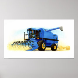 Barn Farm and Farming - Combine Harvester Poster