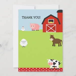 Barn Farm Barnyard Tackkort Anteckningskort