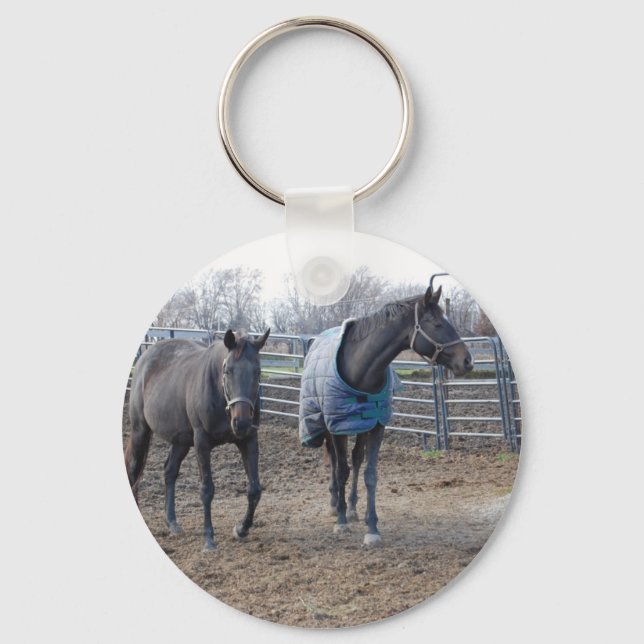 Barn Farm Horses Nyckelring (Framsida)