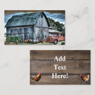 Barn Farm Tractor Farm Lastbil Tupp Hen Visitkort
