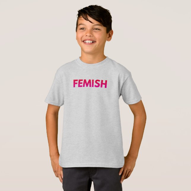 Barn FEMISH-garanti T Shirt (Hel framsida)