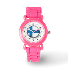 Barn Finlands Flagga Rosa Glitter Strap Watch Armbandsur