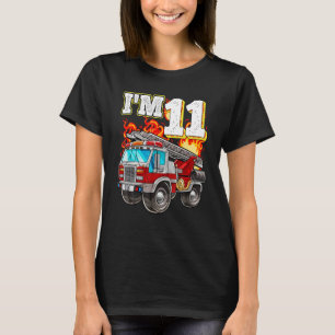 Barn Fire Lastbil 11:e födelsedagspojken Firefight T Shirt