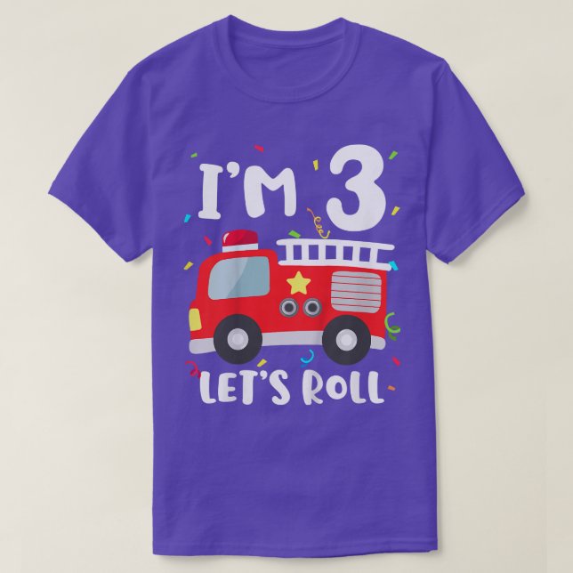 Barn Fire Lastbil 3:e födelsedagen Småbarn Boy Fir T Shirt (Design framsida)