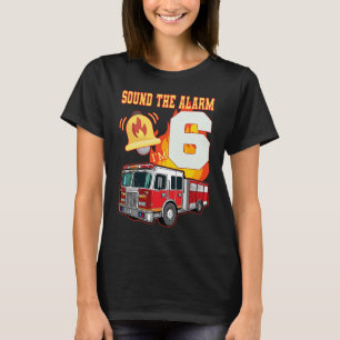 Barn Fire lastbil 6e Birthday Boy 6 Firemans Birth T Shirt