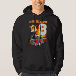 Barn Fire Lastbil 8:e födelsedagstjocken Brandfigh Hoodie