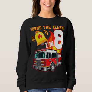 Barn Fire Lastbil 8:e födelsedagstjocken Brandfigh T Shirt