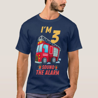 Barn Fire Lastbilar Firefighter 3rd Birthday Boy T T Shirt