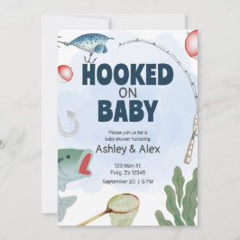 Barn Fiske Tema Babyshower Inbjudan