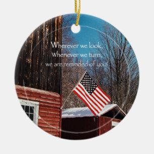 Barn Flagga Patriotic Reminders Julgransprydnad Keramik