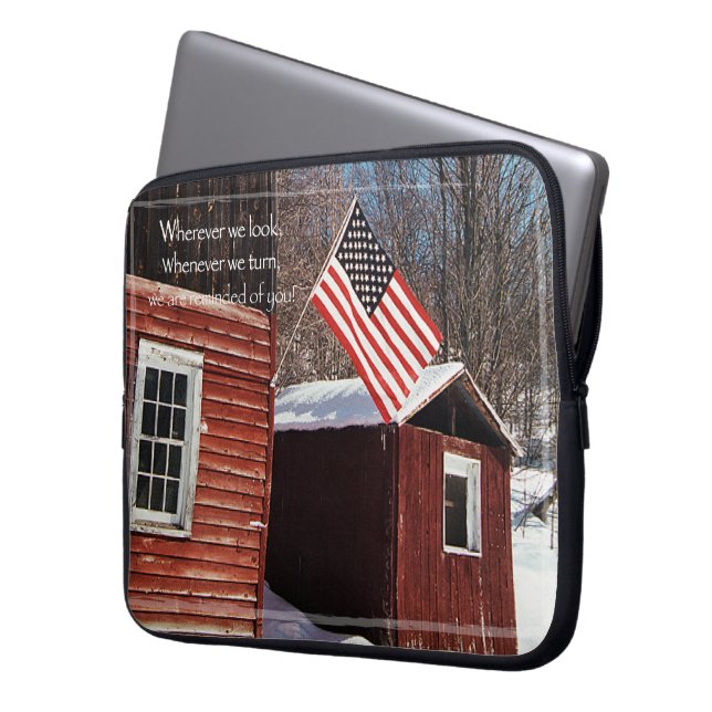 Barn Flagga Patriotic Reminders Laptop Sleeve (Framsidan Vänster)