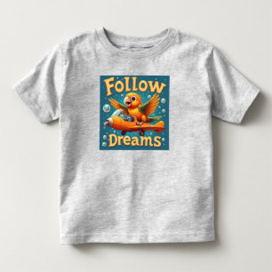 🦜 Barn Flygplan Fågel Present Till Små Drömmare ✈ T Shirt