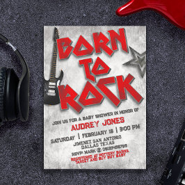 Barn född att Rocka - Baby Shower Inbjudningar