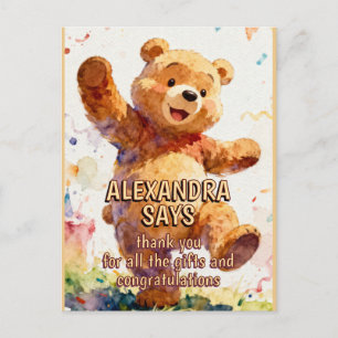 Barn Födelsedag Djur - Söt Teddybjörn 1 Vykort