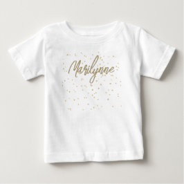 Barn födelsedag Guld Glitter Namn T Shirt