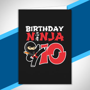 Barn Födelsedag Ninja - 10 Års Födelsedagstema Kort