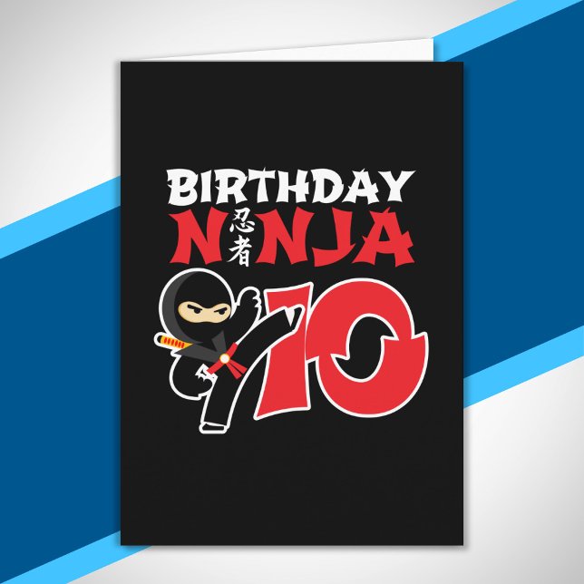 Barn Födelsedag Ninja - 10 Års Födelsedagstema Kort (Skapare uppladdad)