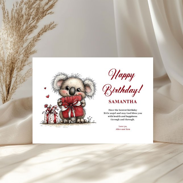 Barn Födelsedag Personliga Fantasifulla Djur Kort (Kids Birthday Personalized Whimsical Animals greeting card)