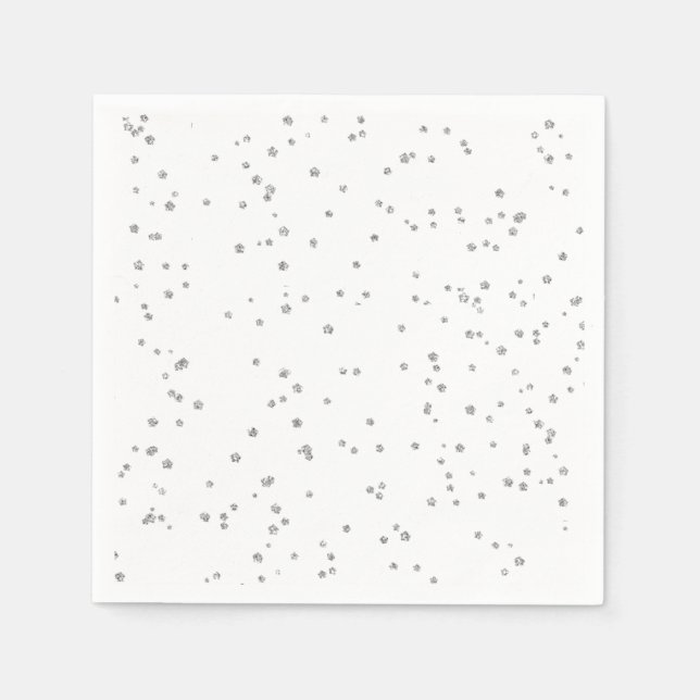 Barn födelsedag Silver Glitter Papper Pappersservett (Framsidan)