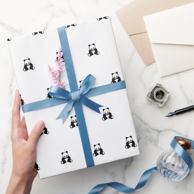 Barn födelsedag svart panda ren enkel presentpapper (Gifting)