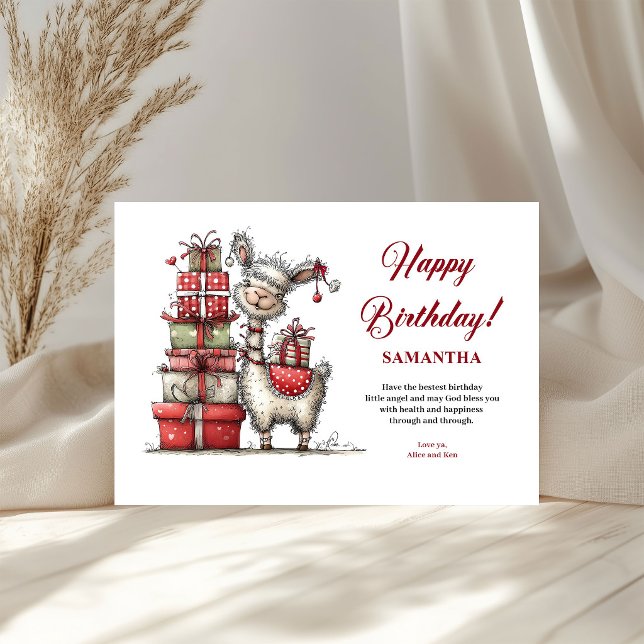 Barn Födelsedag Whimsical Djur Roliga Röda Svarta (funny kids birthday, 
trendy colors red and black, 
whimsical animals,
quirky humor custom name, 
ed)