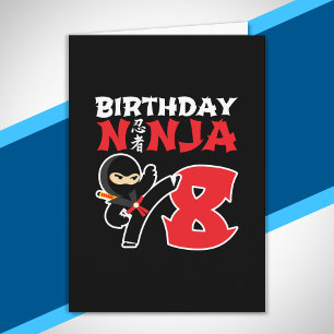Barn Födelsedags Ninja - 8 Års Födelsedagstema Kort