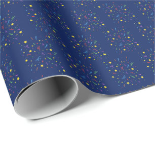 Barn Födelsedagsfest Blue Confetti Presentpapper