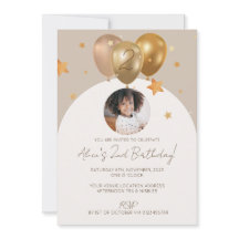 Barn födelsedagsfest inbjudan med foto