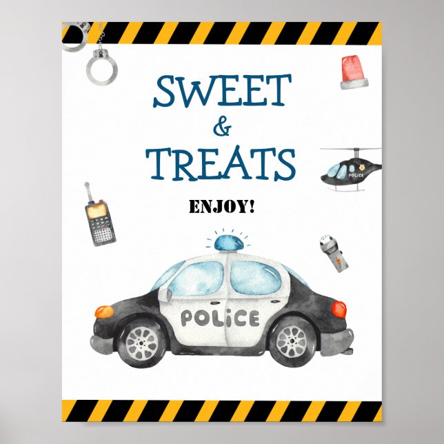Barn Födelsedagsfest Sweet & Treats Sign Poster (Framsidan)