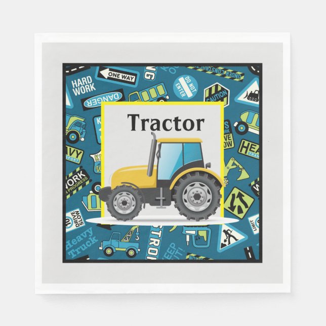 Barn Födelsedagsleksak Traktor  Pappersservett (Framsidan)