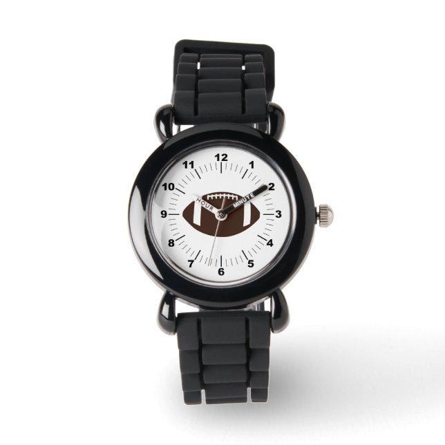 Barn Football Silver Glitter Strap Watch Armbandsur (Framsida)