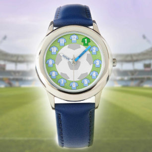 Barn Football Watch med Light Blue Shirts Armbandsur