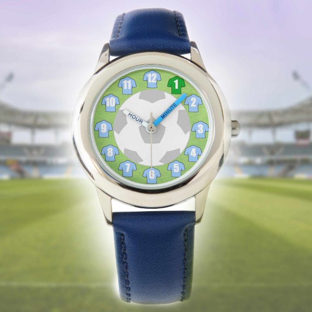 Barn Football Watch med Light Blue Shirts Armbandsur (Skapare uppladdad)