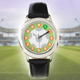 Barn Football Watch med Orange Shirts Armbandsur