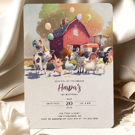 Barn för Födelsedagsfest av traktorgrupp Inbjudningar