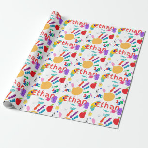 Barn för för Cute Personlig ABC-handfärg 123 Presentpapper