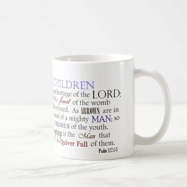 Barn för Psalm 127 är arvet av lorden Kaffemugg (Höger)